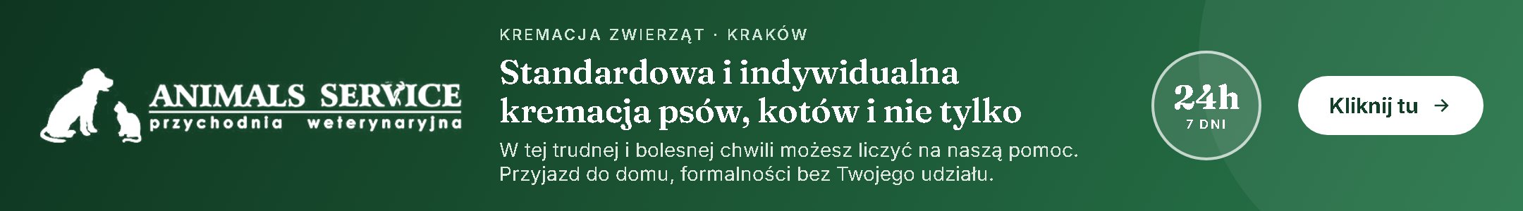 Animals Service, standardowa i indywidualna kremacja psów, kotów i nie tylko, baner
