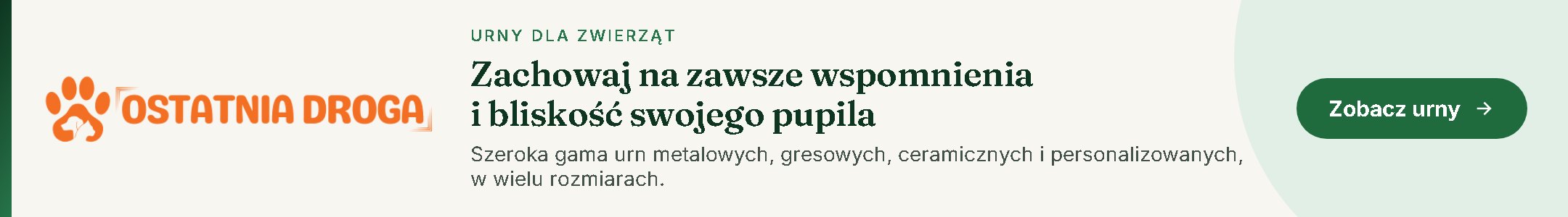 Ostatnia Droga, urny dla zwierząt, baner partnera